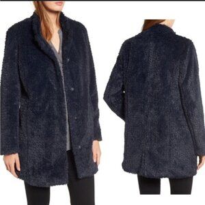Kenneth Cole stand collar faux fur coat- size medium